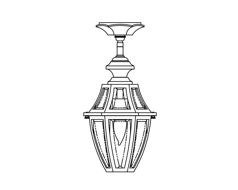 Augusta, Small, aluminum, Ceiling Mount, Clear glass, (1) 60W INC, 120V